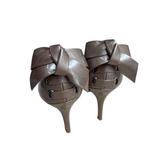 Enzo Angiolini high heel pumps dressy open toe 7M patent flirty bow high heels - Picture 2 of 9